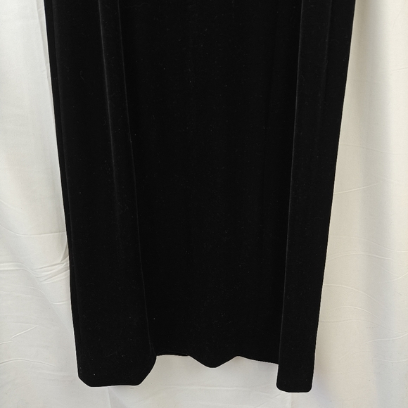 Alex Evenings Vintage Black Velvet Satin Flap Maxi Evening Gown Size 8 - Picture 6 of 11